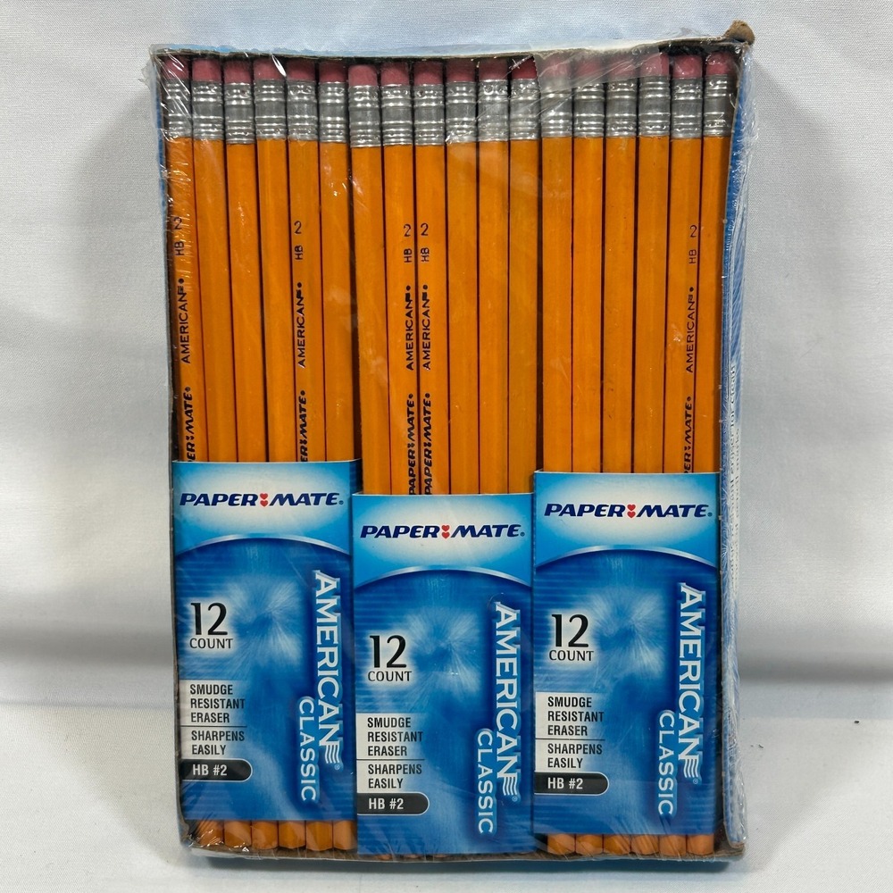 Vintage Paper Mate Pencils American Classic Wood Lot of 72 HB 2 USA Made 2003